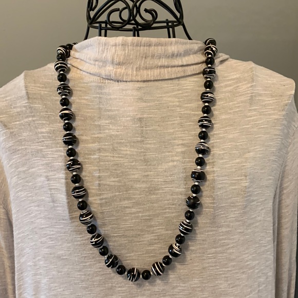 Jewelry Vintage Blackwhite Beaded Necklace With A Spring Clasp Poshmark